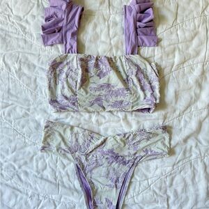 GAPAZ - Floral Lavender Brazilian Bikini Set